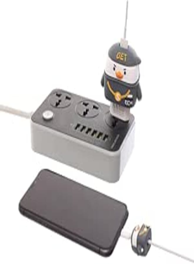 G-Power CP-16 Silicone Charger And Cable Protective Kit With Chartoon Character And Powerful Protect Design Compatible All Chargers Set Of 2 Pieces - Multi Color